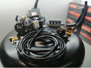 Комплект ГБО 4 Stag 200 Go Fast/ред.Stag r02/форс.Stag w 01 + баллон 42л.