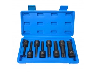 Набір головок-біт ударних 8пр. 1/2" TORX (T30, T40, T45, T50, T55, T60, T70, T80) в кейсі FORCEKRAFT FK-4088MPB
