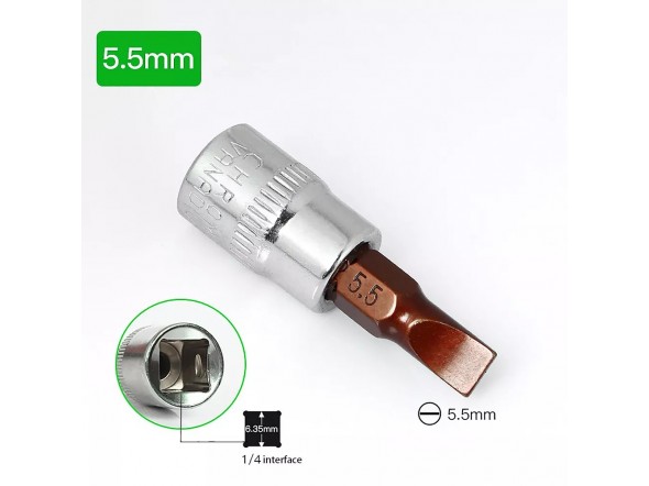 Головка 1/4" з насадкою Slotted SL5.5 Forsage F-32332055 Premium
