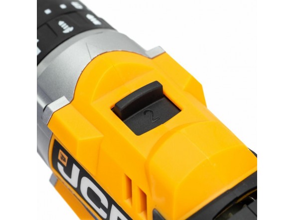 Дриль-шуруповерт акумуляторний (JCB-18CD-BE) 18V, max 45Nm в комплекті із зарядним пристроєм (JCB-18VFC-E) 2.4A та батареєю акумуляторною (JCB-20LI-E) 2.0AH JCB-18CD-2XB-E
