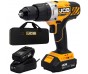 Дриль-шуруповерт акумуляторний (JCB-18CD-BE) 18V, max 45Nm в комплекті із зарядним пристроєм (JCB-18VFC-E) 2.4A та батареєю акумуляторною (JCB-20LI-E) 2.0AH JCB-18CD-2XB-E