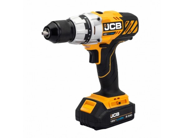 Дриль-шуруповерт акумуляторний (JCB-18DD-BE) 18V, max 45Nm в комплекті із зарядним пристроєм (JCB-18VFC-E) 2.4A та батареєю акумуляторною (JCB-20LI-E) JCB-18DD-2X-E