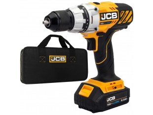 Дриль-шуруповерт акумуляторний (JCB-18DD-BE) 18V, max 45Nm в комплекті із зарядним пристроєм (JCB-18VFC-E) 2.4A та батареєю акумуляторною (JCB-20LI-E) JCB-18DD-2X-E Дриль-шуруповерт акумуляторний (JCB-18DD-BE) 18V, max 45Nm в комплекті із зарядним пристроєм (JCB-18VFC-E) 2.4A та батареєю акумуляторною (JCB-20LI-E) JCB-18DD-2X-E