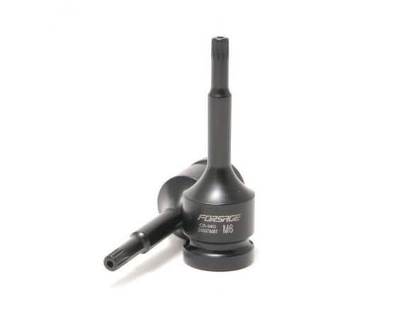 Головка 1/2" з насадкою Spline M6 з отвором ударна Forsage F-24807806T Головка 1/2" з насадкою Spline M6 з отвором ударна Forsage F-24807806T