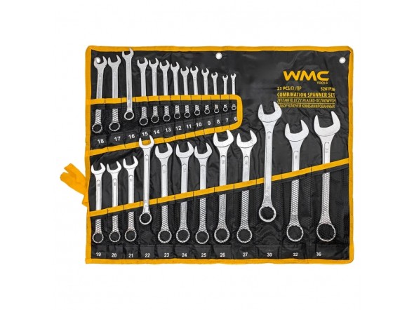 Набір ключів комбінованих 25пр (6-25, 27, 28, 30, 32, 36мм). WMC Tools WT-5261P36 Набір ключів комбінованих 25пр (6-25, 27, 28, 30, 32, 36мм). WMC Tools WT-5261P36