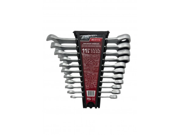 Набір ключів ріжково-накидних тріскачкових 11пр. (8-19 мм) JBC-51112